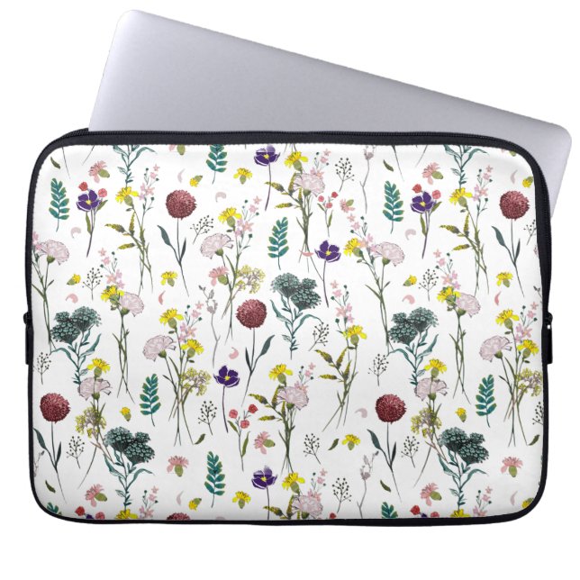 Vibrant Wildflower Laptop Sleeve (Front)