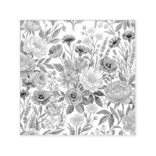 Vibrant Wildflower Meadow Botanical Garden Print Self-inking Stamp