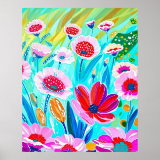 Vibrant Wildflower Meadow – Colourful Floral Art Poster