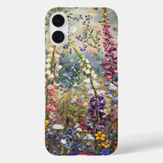 Vibrant Wildflower Meadow – Embroidered-Effect  iPhone 16 Plus Case