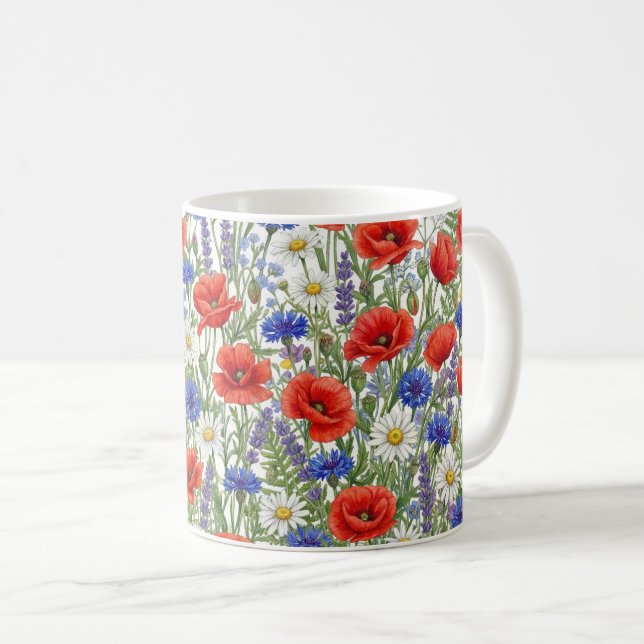 Vibrant Wildflower Meadow Mug Wrap (Front Right)