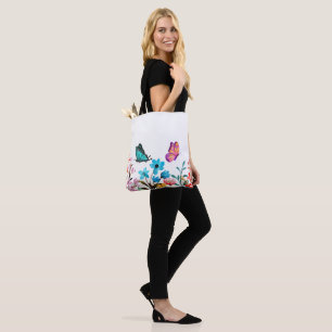 Vibrant Wildflower Meadow with Butterflies Tote Bag