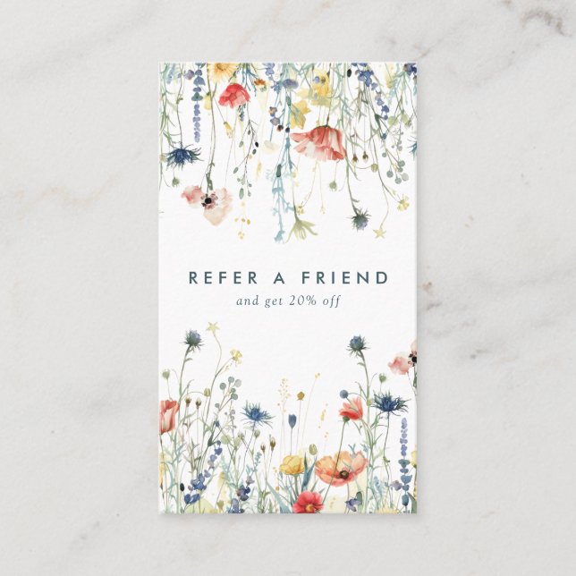 Vibrant Wildflower Referral Card (Front)