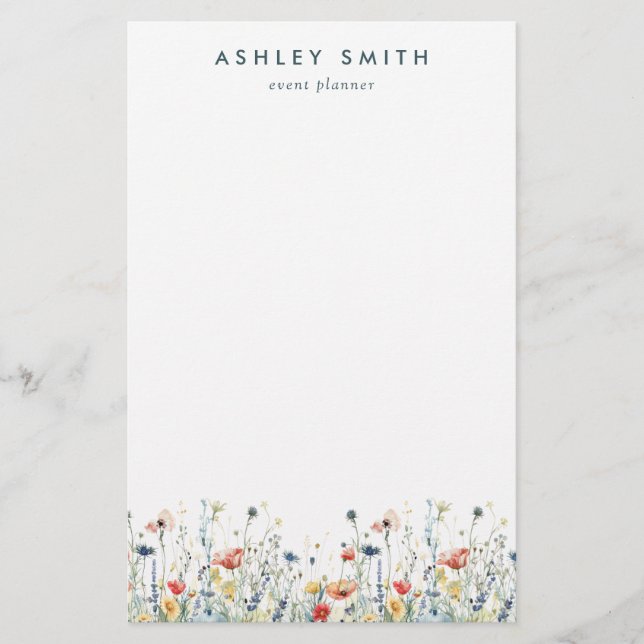 Vibrant Wildflower Stationery (Front)