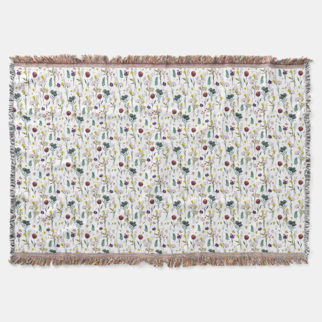 Vibrant Wildflower  Throw Blanket (Front)