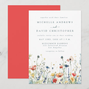 Vibrant Wildflower Wedding Invitation