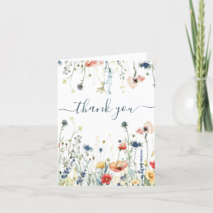 Vibrant Wildflower Wedding Thank You Card