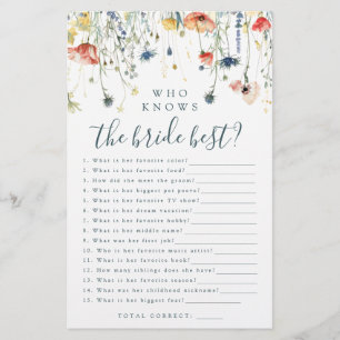 Vibrant Wildflower Who Knows the Bride Best Game