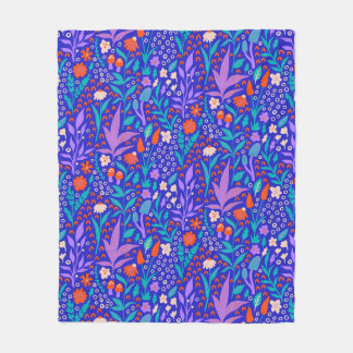 Vibrant Wildflowers Fleece Blanket