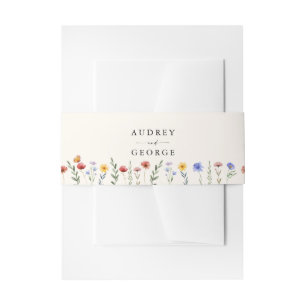 Vibrant Wildflowers Wedding Invitation Belly Band