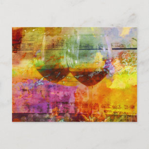Vibrant Wine Digital Art Postcard