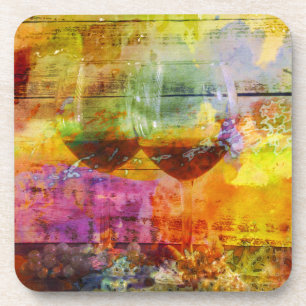 Vibrant Wine Plastic Coasters