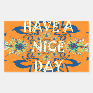 Vibrant Wishes: Have a Nice Day Art Print Design Rectangular Sticker