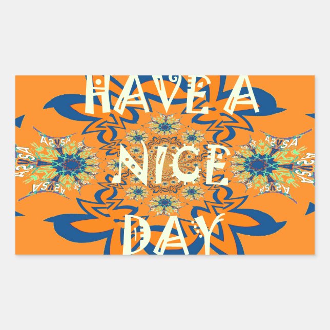 Vibrant Wishes: Have a Nice Day Art Print Design Rectangular Sticker (Front)