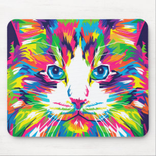 Vibrant WPAP Cat Mouse Pad