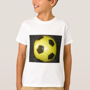 Vibrant Yellow and Black Football (Soccer) Art T-Shirt