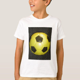 Vibrant Yellow and Black Football (Soccer) Art T-Shirt