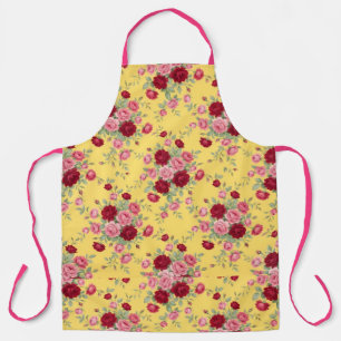Vibrant Yellow and Pink Classic Rose Apron