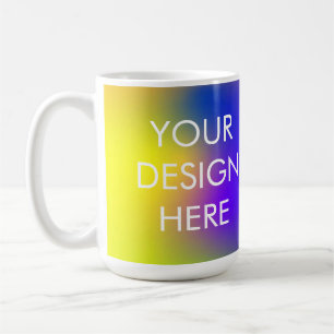 Vibrant Yellow & Blue Custom Mug – Retro Gradient