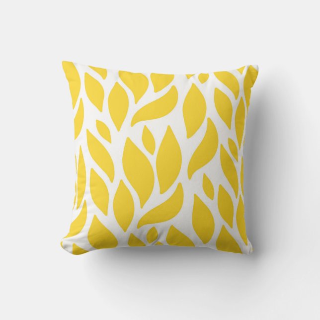 Vibrant Yellow Decorative Modern Pattern 10 Cushion (Front)