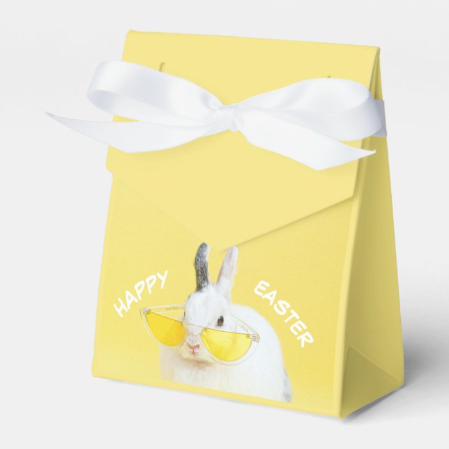 Vibrant Yellow Easter Favour Box for Gift Giving (Front Side)
