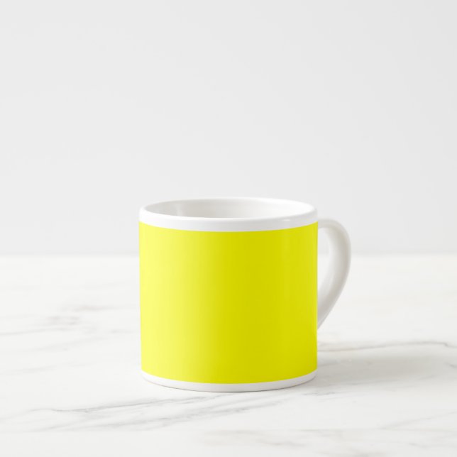 Vibrant Yellow Fluo Delight Ready to Customise Espresso Cup (Front Right)