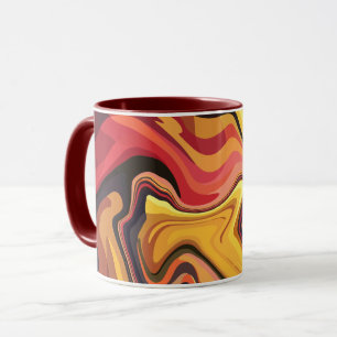 Vibrant Yellow, orange and Red Abstract Flow Mug