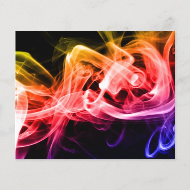 Vibrant Yellow Orange Purple Abstract Smoke Flyer (Front)