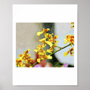 Vibrant Yellow Orchids In A Watercolor Art Style S Poster
