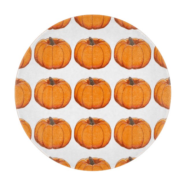 Vibrant yellow pumpkin pattern illustration. cutting board (Front)
