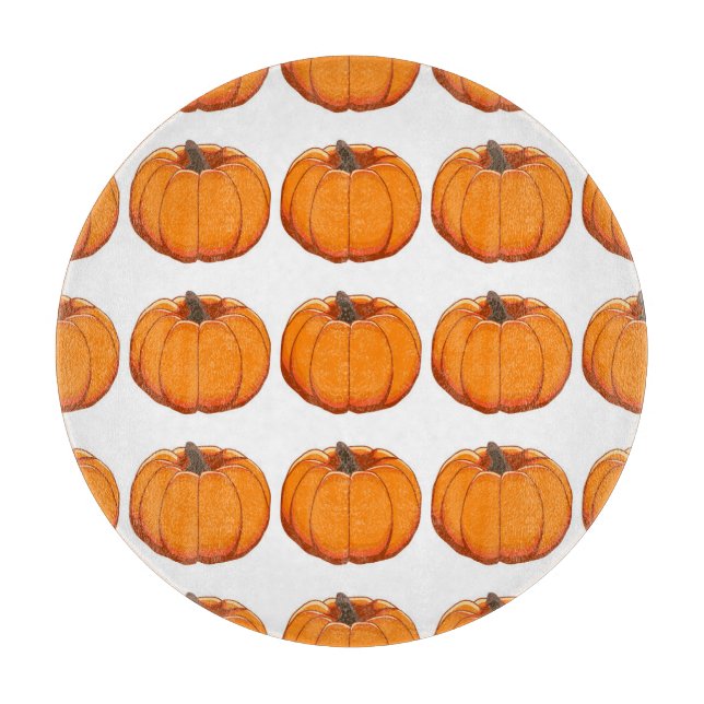 Vibrant yellow pumpkin pattern illustration. cutting board (Front)