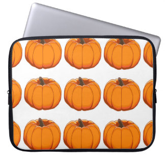 Vibrant yellow pumpkin pattern illustration. laptop sleeve