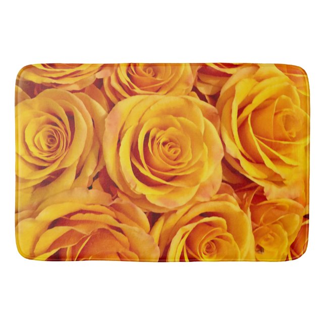 Vibrant Yellow Roses Bath Mat (Front)