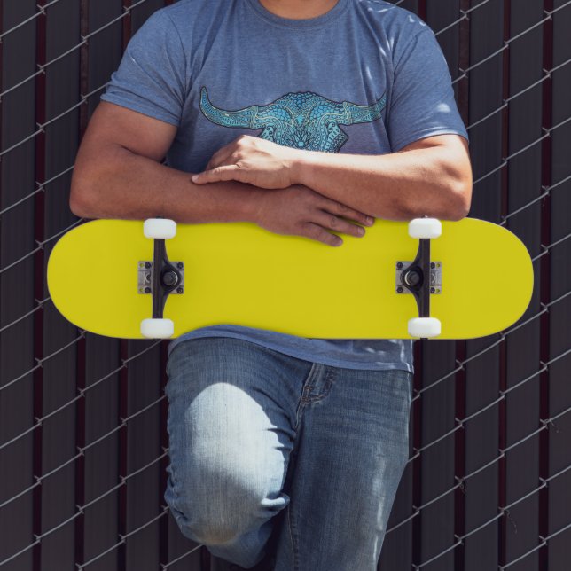 vibrant yellow skateboard features a clean (Outdoor 3)