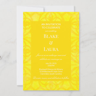 Vibrant Yellow Summer Bright Batik Custom Invitation