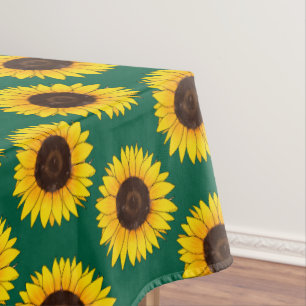 Vibrant Yellow Sunflower Bloom Tablecloth