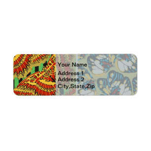 Vibrant Yellow & Teal Art Deco Butterfly Art