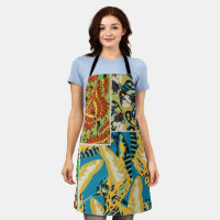 Vibrant Yellow & Teal Art Deco Butterfly Art