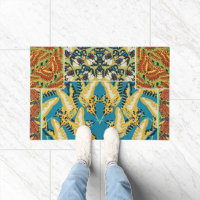 Vibrant Yellow & Teal Art Deco Butterfly Art