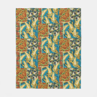 Vibrant Yellow & Teal Art Deco Butterfly Art