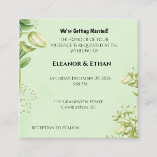 Vibrant Yellow Tulip & Ranunculus Formal Wedding I Enclosure Card