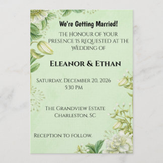 Vibrant Yellow Tulip & Ranunculus Formal Wedding I Invitation