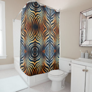 Vibrant Zebra Print Shower Curtain