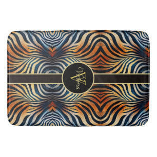 Vibrant Zebra Stripes Personalised Bath Mat