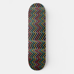 Vibrant ZigZag Symphony A Burst of Colourful Energ Skateboard