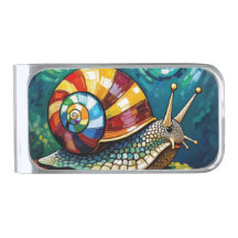 Vibrantly Colorful Impasto Whimsical Snail
