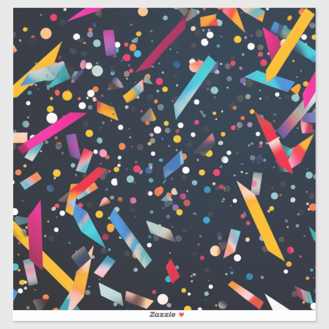 Vibrantly-coloured confetti Vinyl Sticker (Sheet)