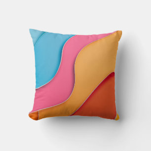Vibrantly-coloured curved lines with text space cushion