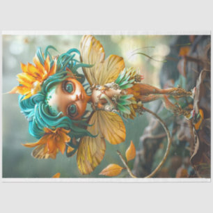 Vibrantly Coloured Fairy Decoupage Tissue Paper