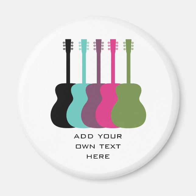 Vibrantly Coloured Guitars Magnet (Front)